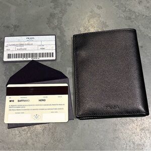 Prada Black Leather Wallet Minimalist Design